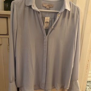Loft button up light blue shirt